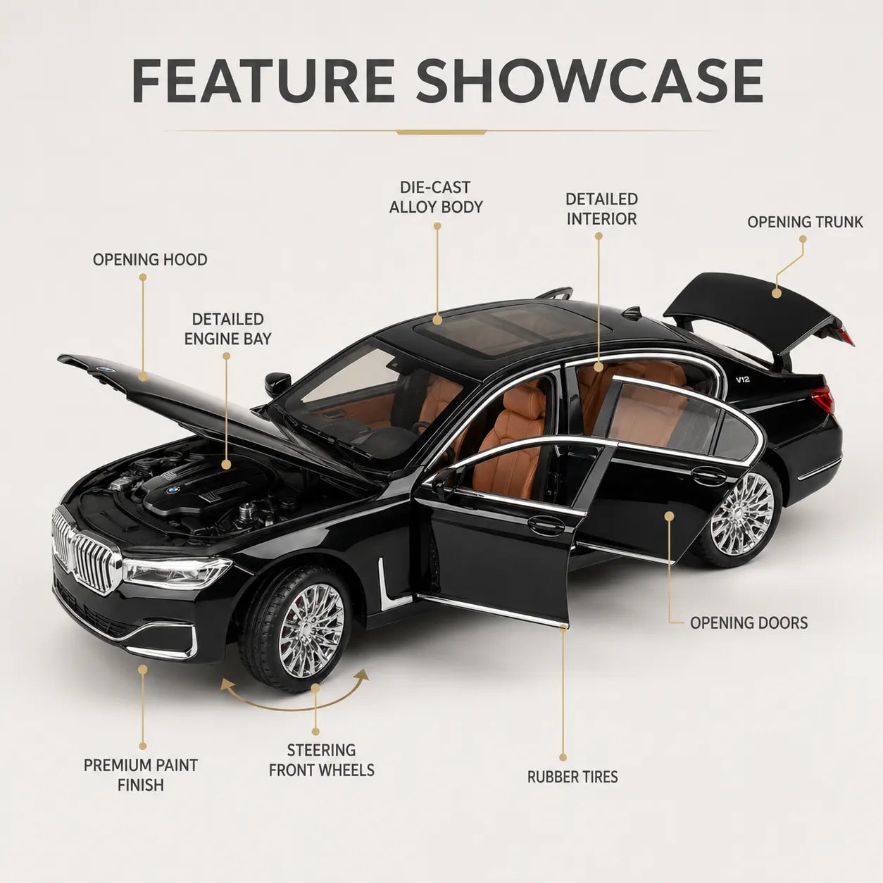 BMW 7 Series 760Li Luxury Die-Cast Model Car