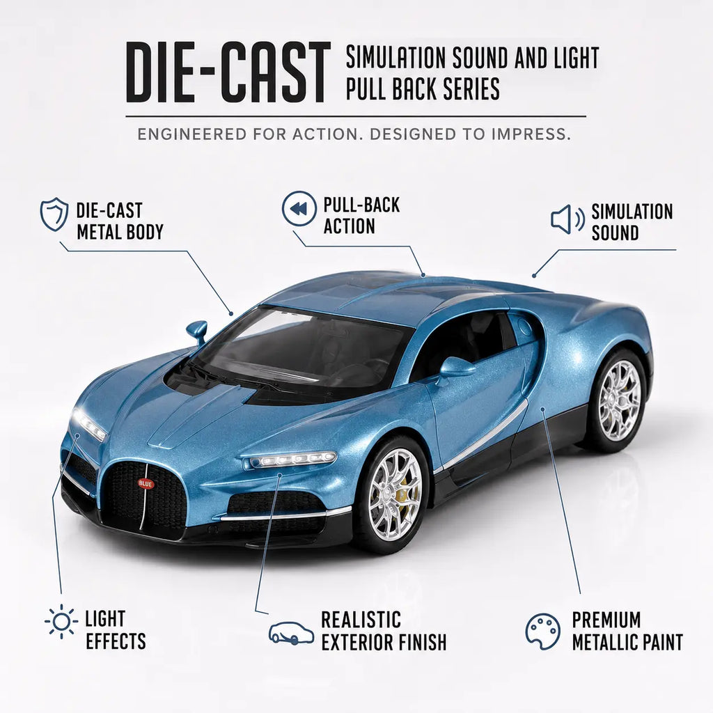 Bugatti Chiron Die-Cast Model Car