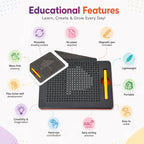 Kids Magnetic Drawing Board | Reusable Learning & Writing Board with Magnetic Pen & Eraser