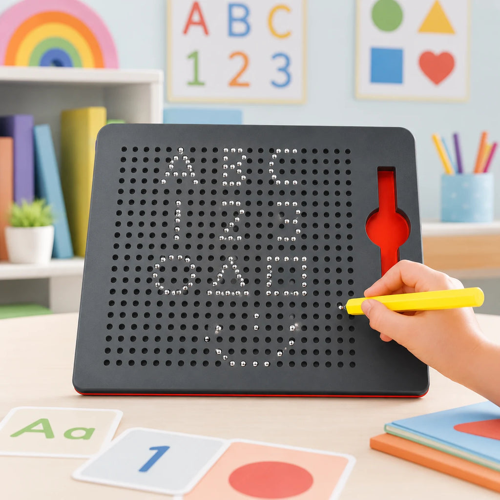 Kids Magnetic Drawing Board | Reusable Learning & Writing Board with Magnetic Pen & Eraser