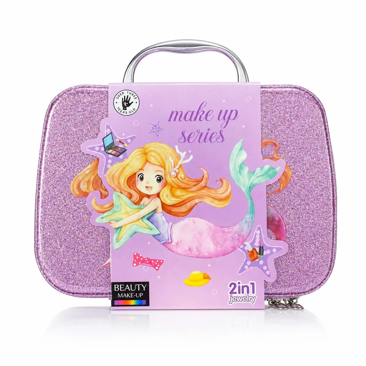 Girls Pretend Makeup Kit & Jewelry Carry Case