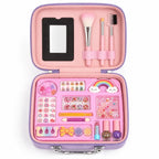 Girls Pretend Makeup Kit & Jewelry Carry Case