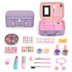 Girls Pretend Makeup Kit & Jewelry Carry Case