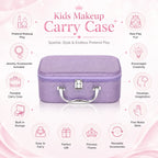 Girls Pretend Makeup Kit & Jewelry Carry Case