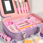 Girls Pretend Makeup Kit & Jewelry Carry Case