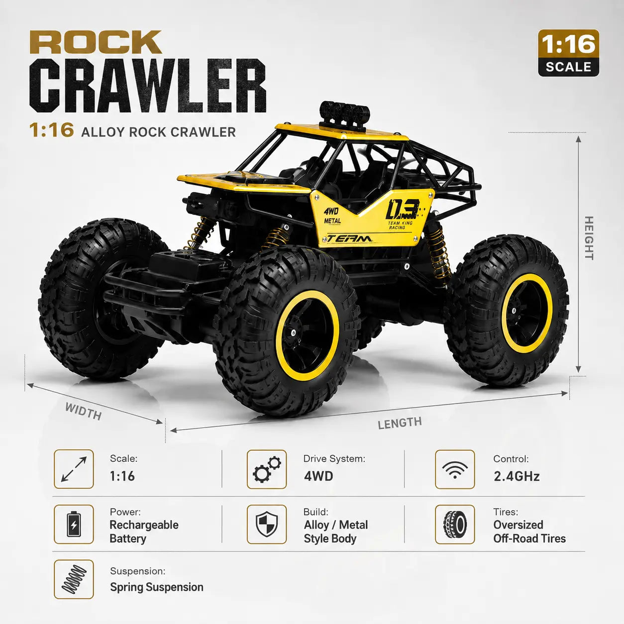 1:16 4WD Rock Crawler RC Truck