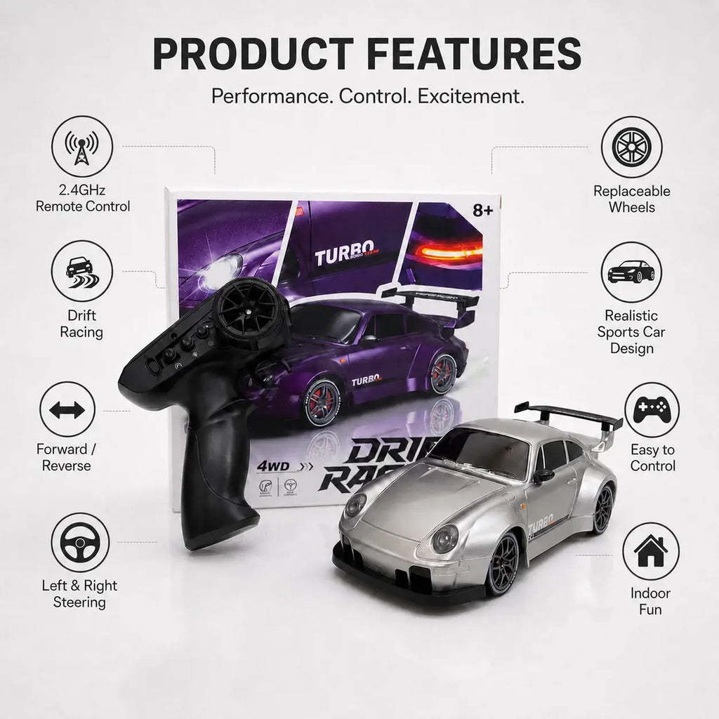 1:24 RC Porsche 911 Turbo Drift Racing Car