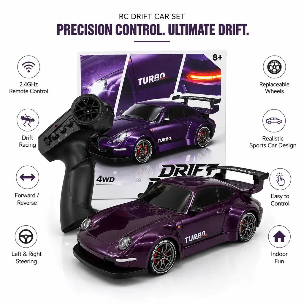 1:24 RC Porsche 911 Turbo Drift Racing Car