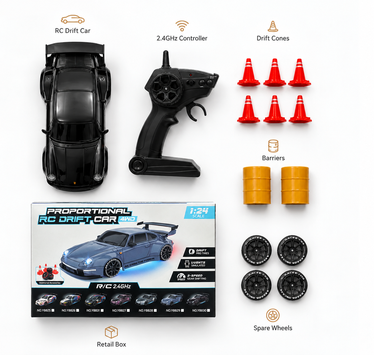 RC Mini Porsche 911 Sports Car